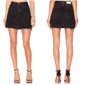 Re/Done Levi’s | Black Denim Mini Skirt Size 25